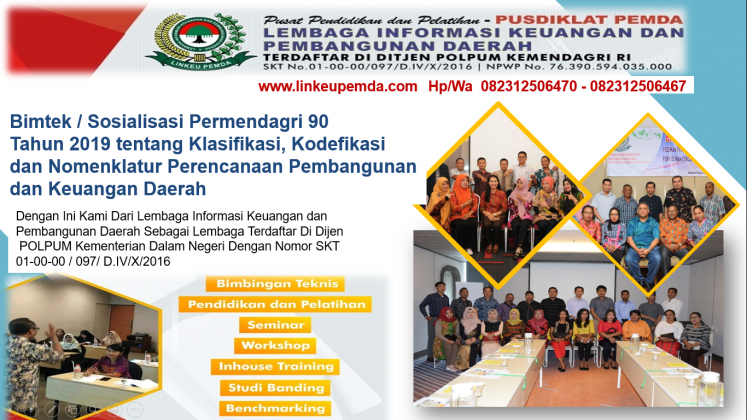 Bimtek / Sosialisasi Permendagri 90 Tahun 2019 - Lembaga Linkeupemda